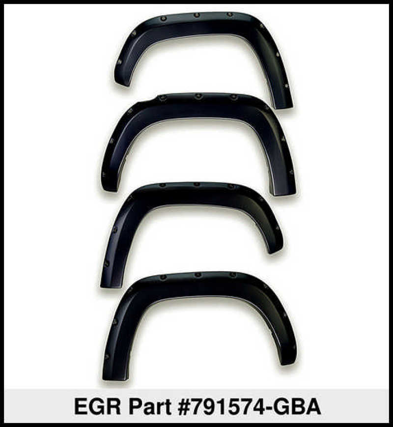EGR 14+ Chev Silverado 6-8ft Bed Bolt-On Look Color Match Fender Flares - Set - Black 791574-GBA