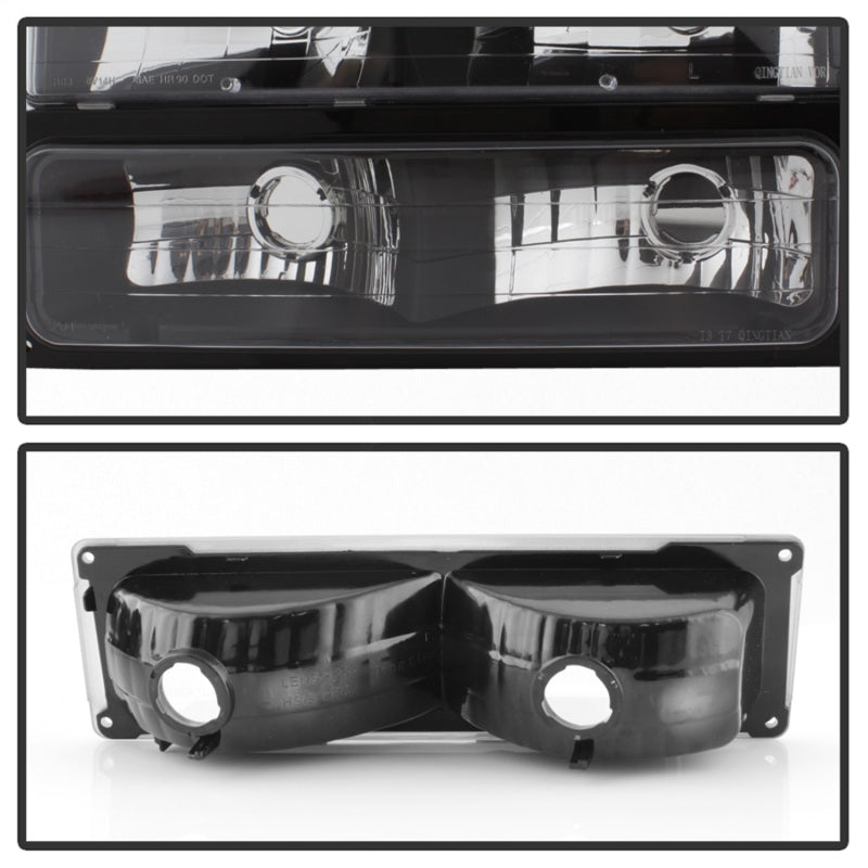 Xtune Chevy Suburban 94-98 Headlights w/ Corner & Parking Lights 8pcs Black HD-JH-CCK88-AM-BK-SET 5072221