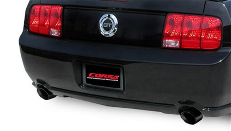 Corsa 05-10 Ford Mustang Shelby GT500 5.4L V8 Black Sport Axle-Back Exhaust 14311BLK