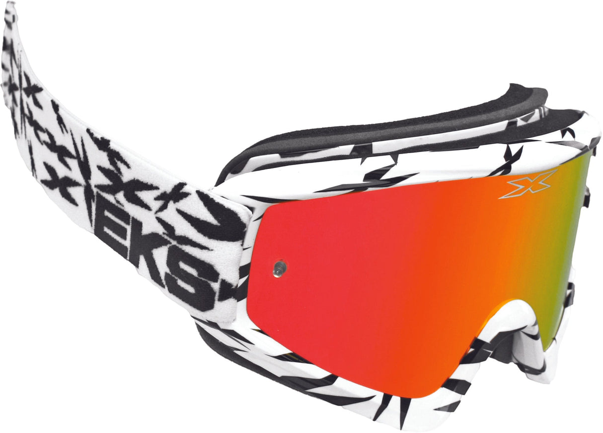 EKS BRAND Scatter-X Goggle White/Black W/Red Mirror Lens 067-10620