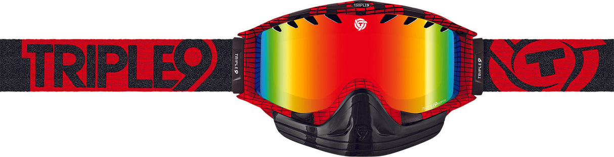 TRIPLE 9 Saint Goggle Dubstep Red W/ Fire Mirror/Bronze Lens 37-2312