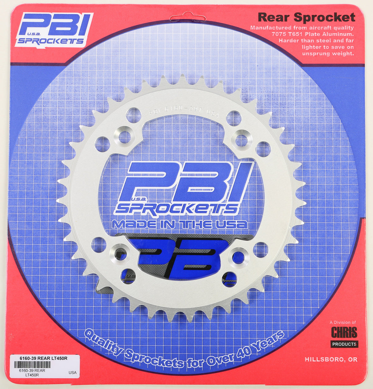 PBIRear Sprocket Aluminum 39t-520 Hon3160-39-3