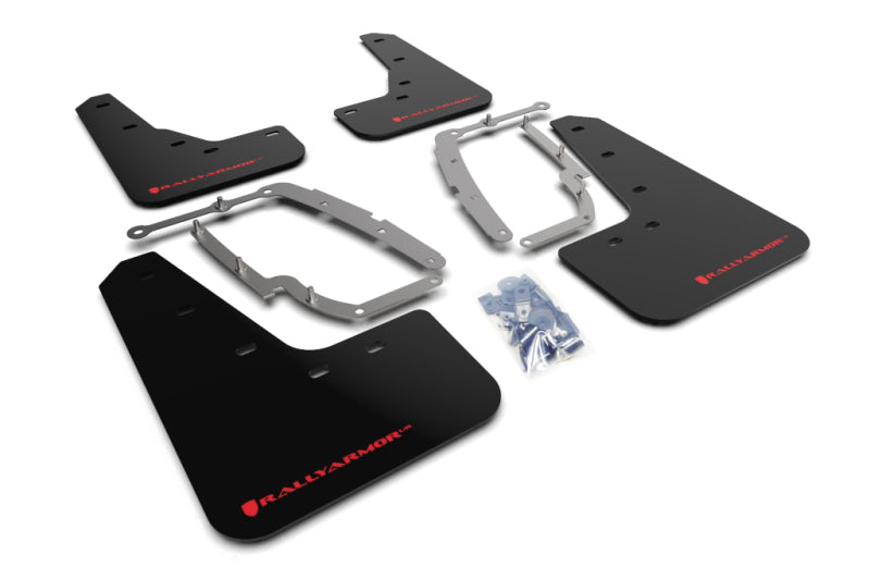 Rally Armor 17-22 Tesla Model 3 Black UR Mud Flap w/ Red Logo MF62-UR-BLK/RD