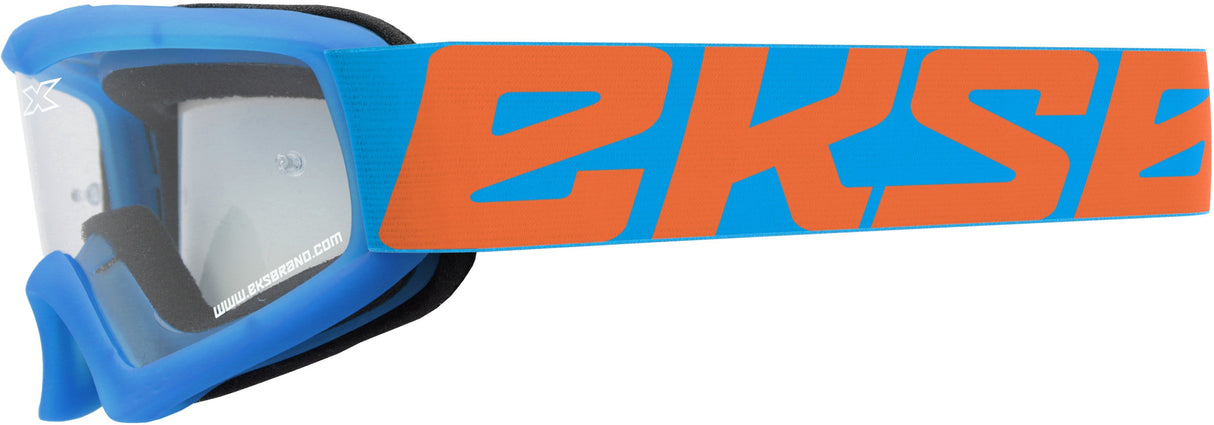 EKS BRAND X-Grom Youth Goggle Cyan Blue/ Flo Orange W/Clear Lens 067-30215