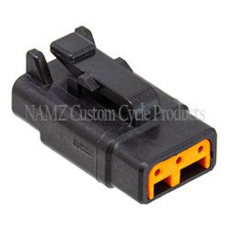 NAMZ Deutsch DTM 3-Position Plug w/3 Stamped Terminals & Wedgelock - Black (HD 74113-98BK) MDP-3B