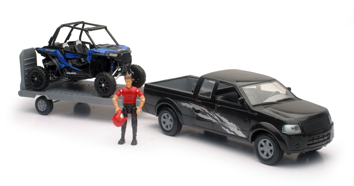 NEW-RAYReplica 1:18 Truck/Trailer/Utv Truck Black/Rzr BlueSS-37426E