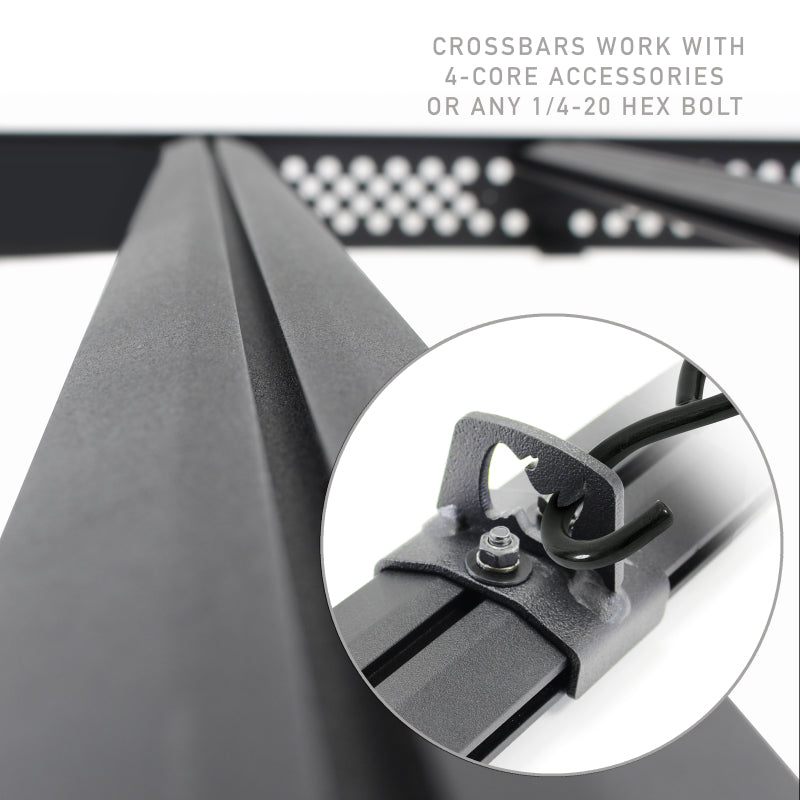 Go Rhino 16-23 Toyota Tacoma DC Ceros Low Profile Roof Rack - Tex. Blk 5933000T