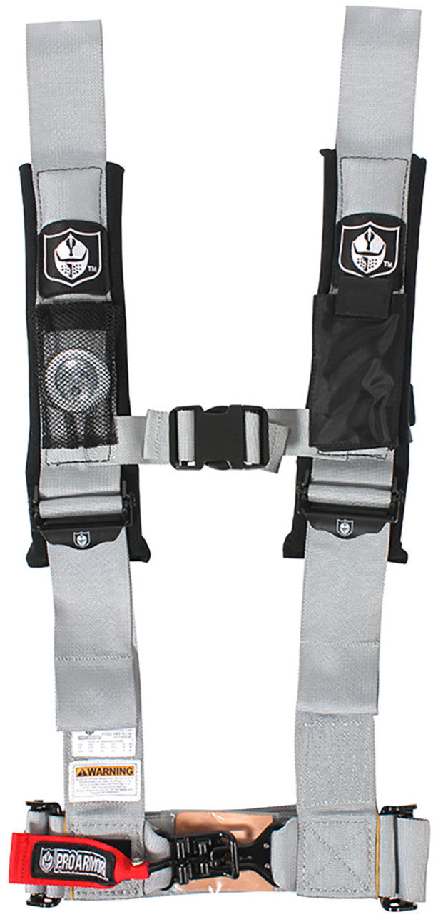 PRO ARMOR 4pt Harness 3" Pads Sil A114230SV