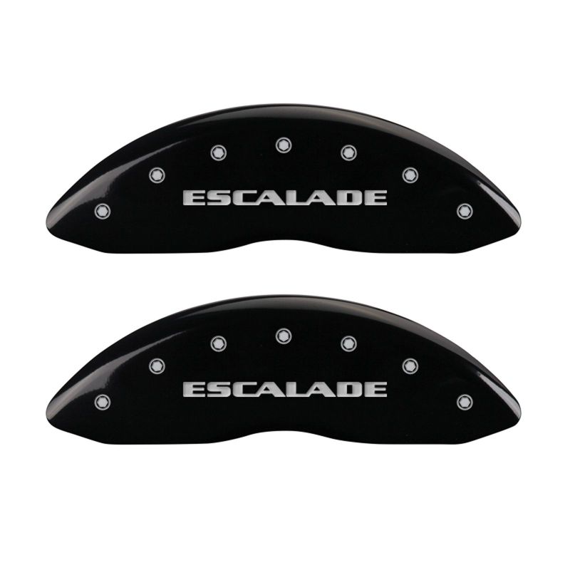 MGP 4 Caliper Covers Engraved Front & Rear Escalade Black finish silver ch 35015SESCBK