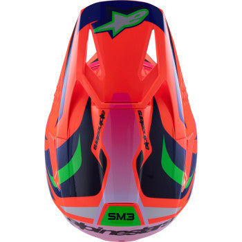 ALPINESTARS Youth SM3 Helmet - Deegan - Gloss Orange Fluo/Purple/Pink Fluo - Large 8301425-433-YL