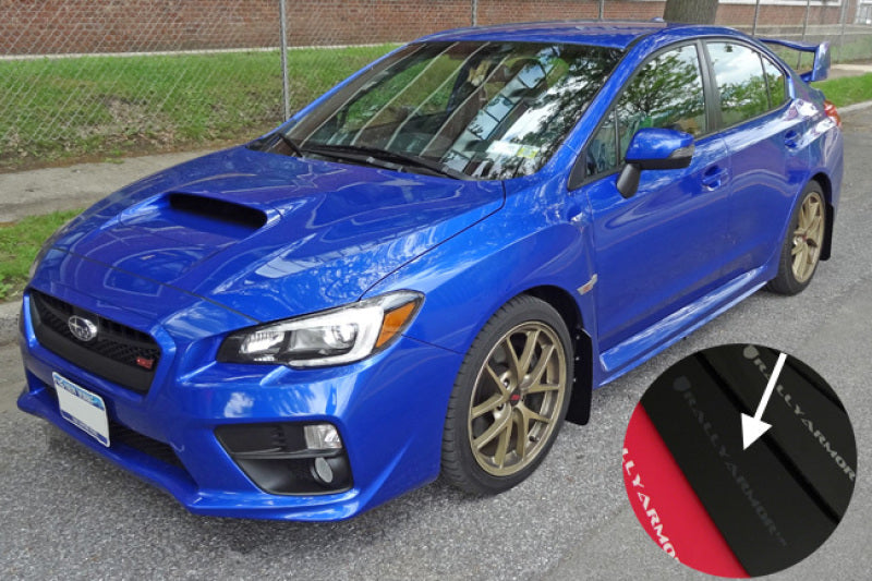 Rally Armor 15-21 Subaru WRX/STI (Sedan ONLY) Black UR Mud Flap w/ Grey Logo MF32-UR-BLK/GRY