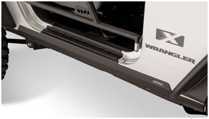Bushwacker 07-18 Jeep Wrangler Trail Armor Rocker Panel and Sill Plate Cover - Black 14011