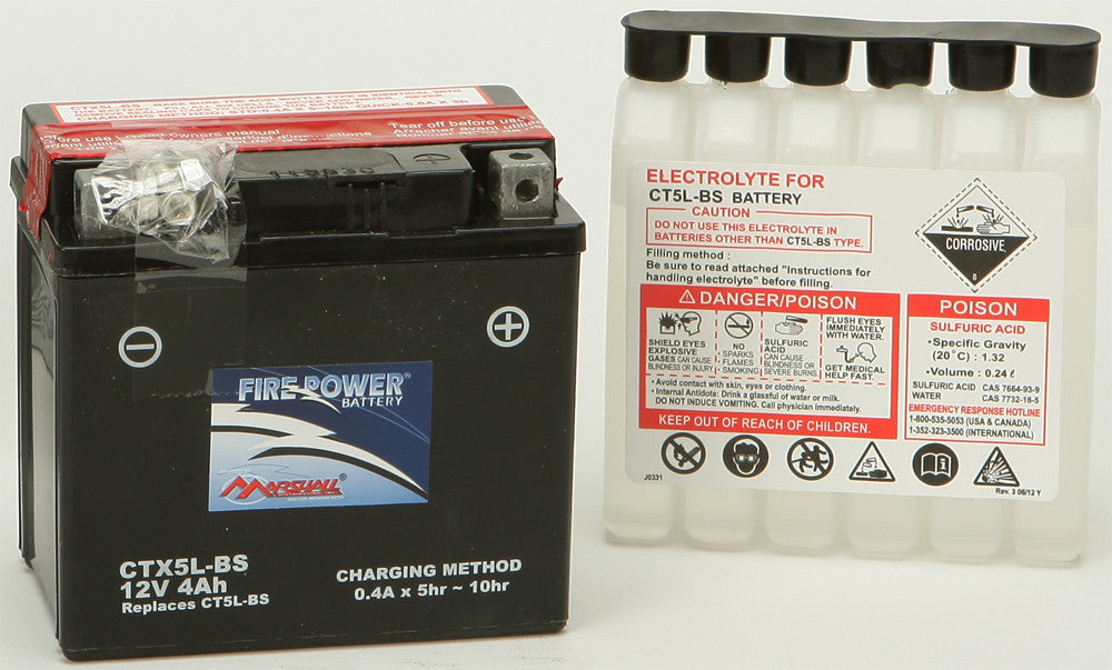 MARSHALLSBattery Maint Free Ctx5l -Bs Fire PowerCTX5L-BS~MAR