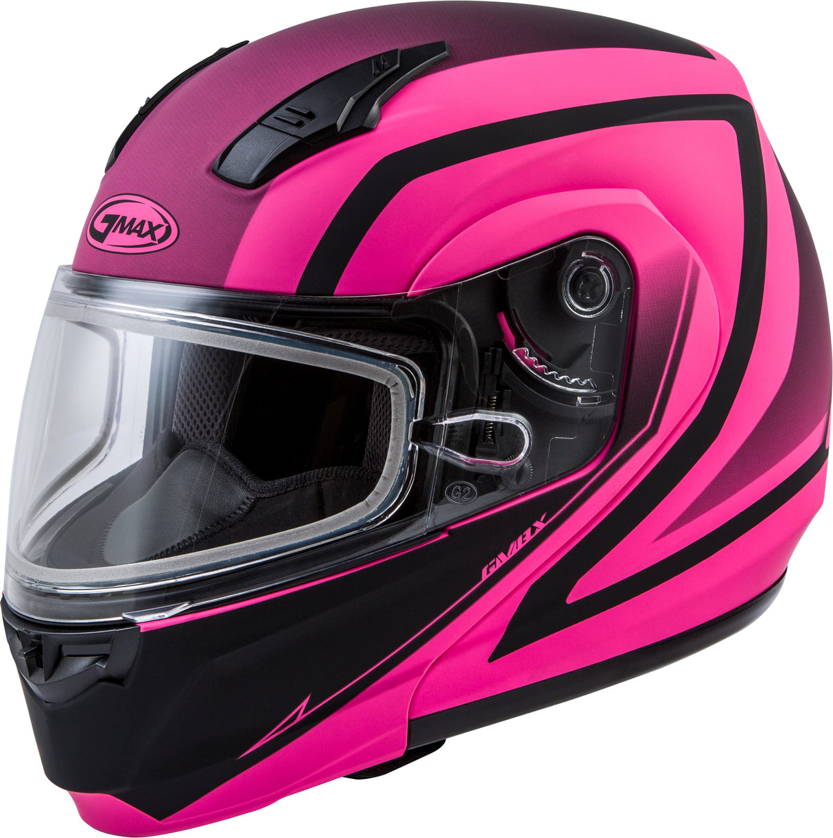 GMAX Md-04s Modular Docket Snow Helmet Matte Neon Pnk/Blk Xs G2042223