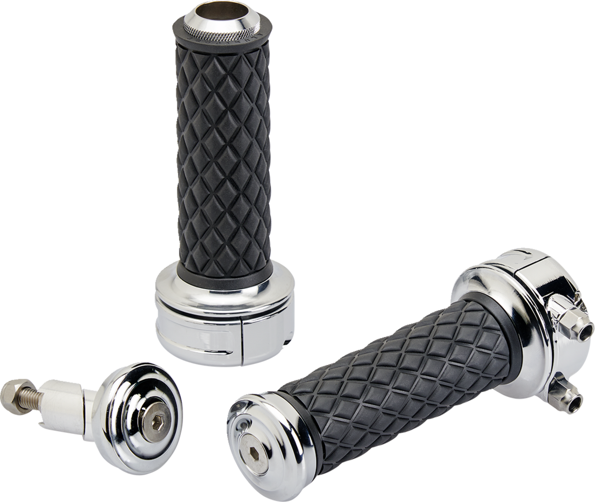 Puños BILTWELL - Aluminio - Personalizados - Cromo 6606-105-01