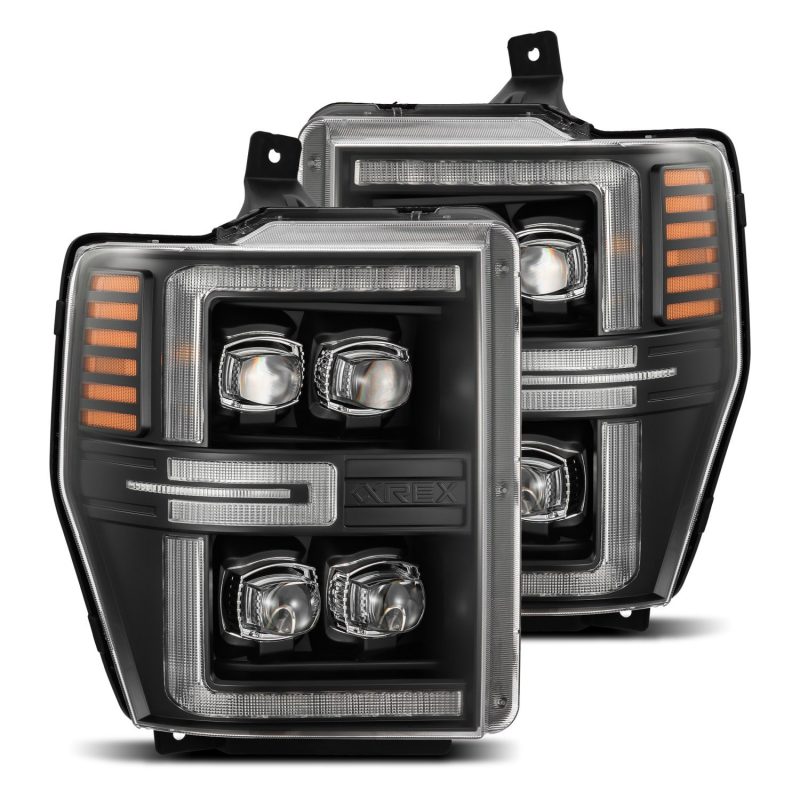 AlphaRex 08-10 Ford F250-550 NOVA-Series LED Projector Headlights Black w/Activ Light/Seq Signal 880310