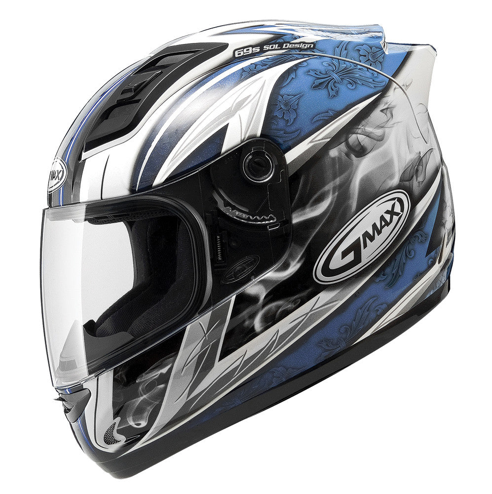 GMAX Gm-69 F/F Crusader Ii Helmet White/Blue M G7691215 TC-2