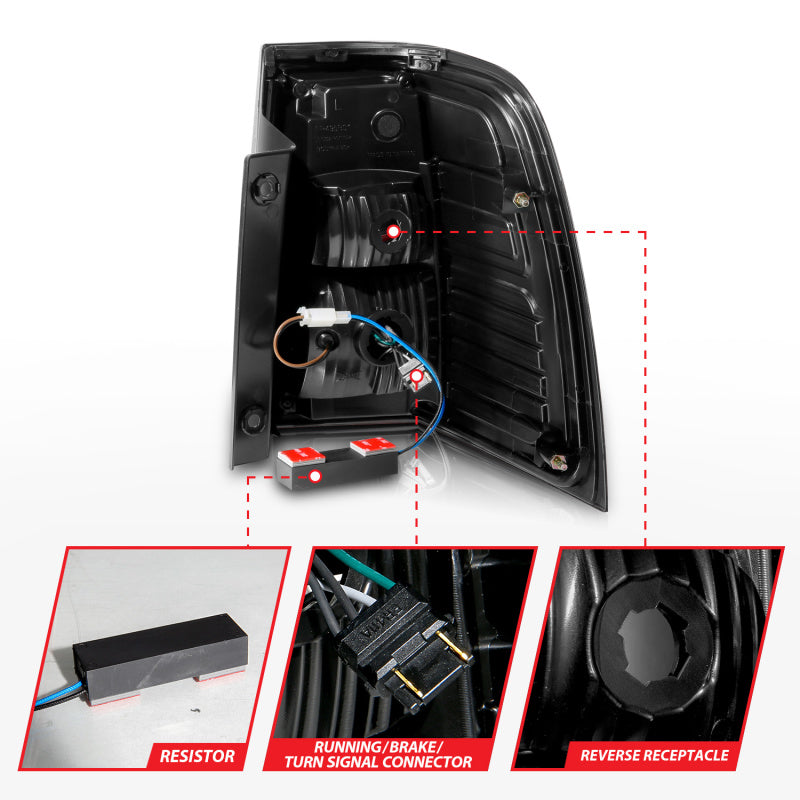 ANZO 07-17 Ford Expedition LED Taillights w/ Light Bar Black Housing Smoke Lens 311409