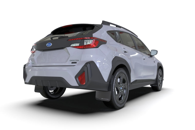 Rally Armor 2024 Subaru Crosstrek Black UR Mud Flap White Logo MF106-UR-BLK-WH