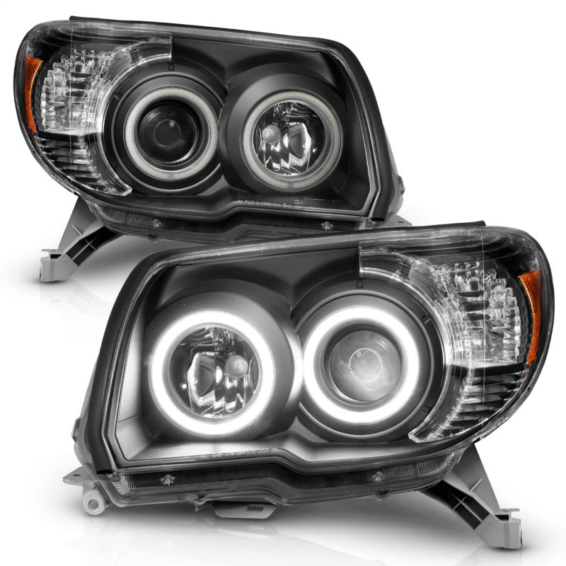 ANZO 2006-2009 Toyota 4Runner Projector Headlights w/ Halo Black 111320