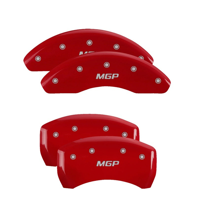 MGP 4 Caliper Covers Engraved Front & Rear MGP Red finish silver ch 25002SMGPRD