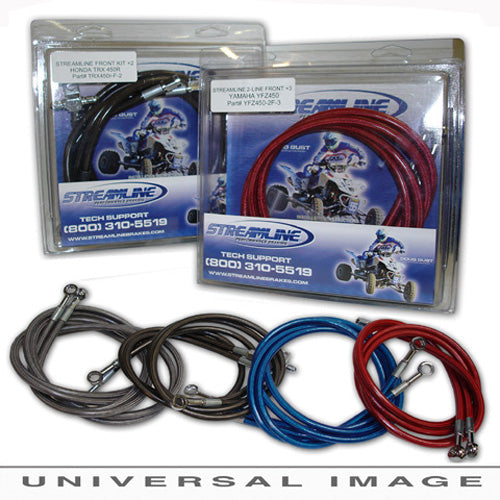 Streamline Front Red Honda Stainless Steel Brake Line 773026