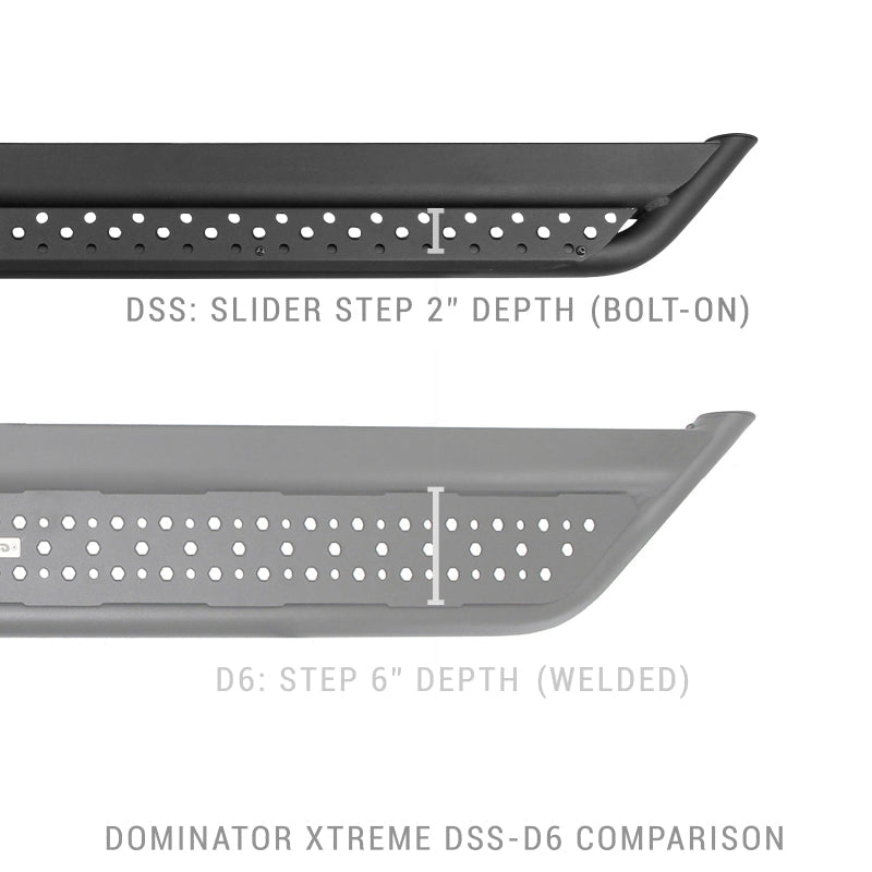 Go Rhino Dominator Extreme DSS Sliders - Tex Blk - 80in DSS60080T