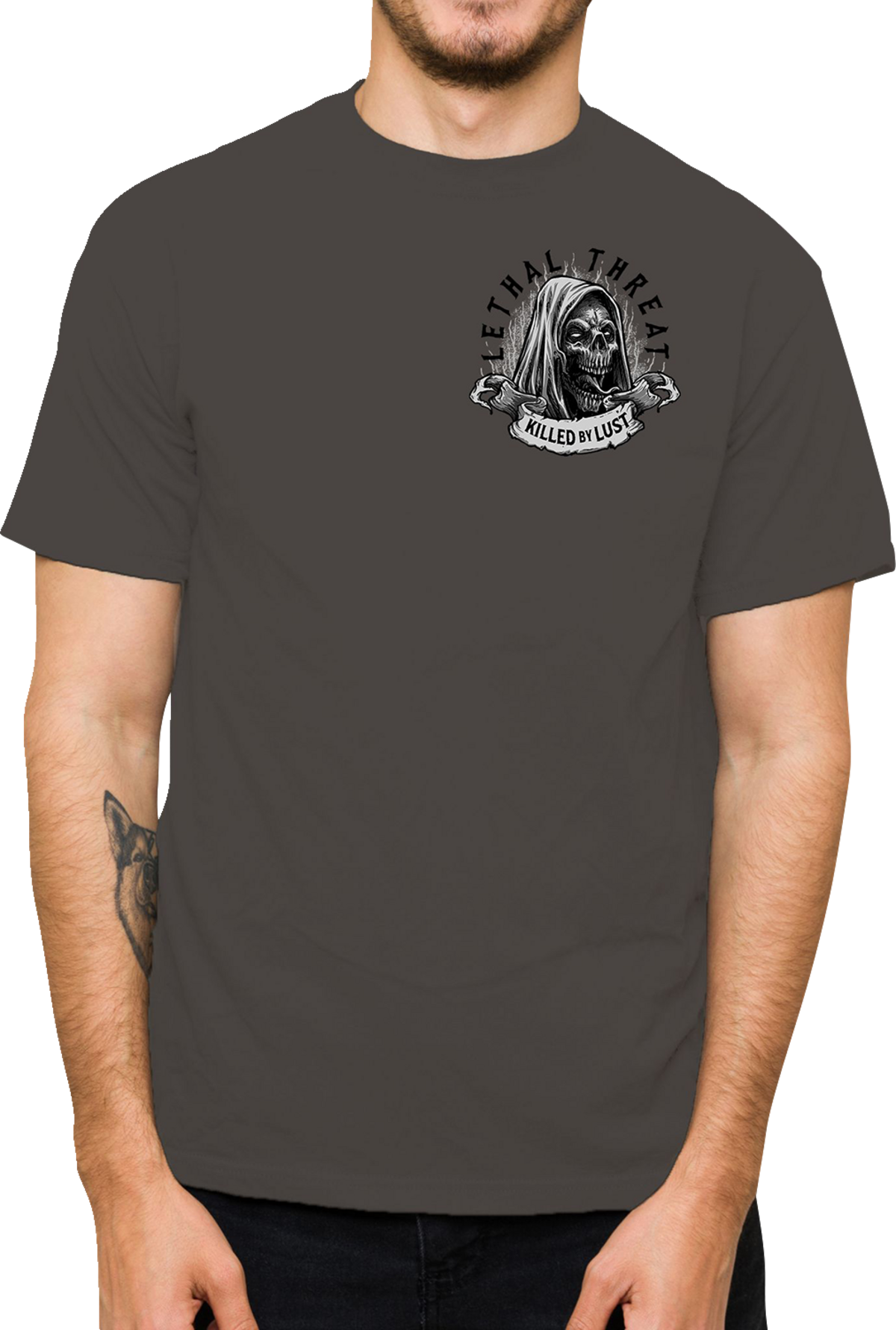 LETHAL THREAT Killed by Lust T-Shirt - Gray - XL LT20903XL