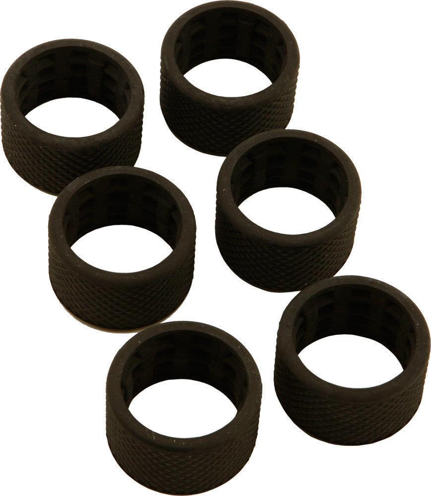 HARDDRIVE Chrome Billet No-Vibe Grip Rubber Inserts 6/Pk H17-0594-R
