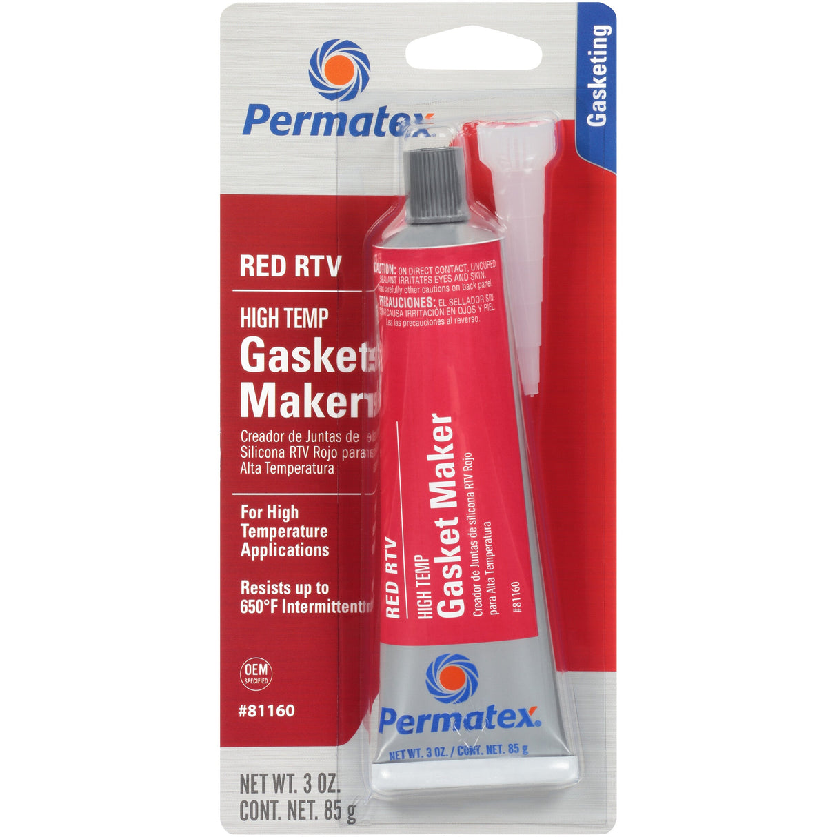 PERMATEXHigh-Temp Red Rtv Silicone 3oz81160
