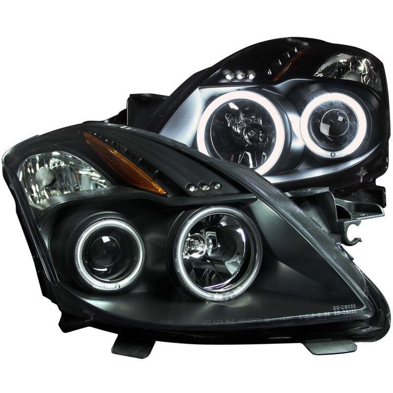 ANZO 2008-2009 Nissan Altima (2 Door ONLY) Projector Headlights w/ Halo Black (CCFL) 121395