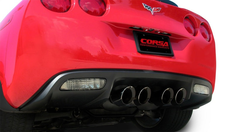 Corsa 06-11 Chevrolet Corvette C6 Z06/ZR1 Sport Cat-Back Dual Rear Exit w/ Twin 4.0in Black Tips 14164CB1BLK