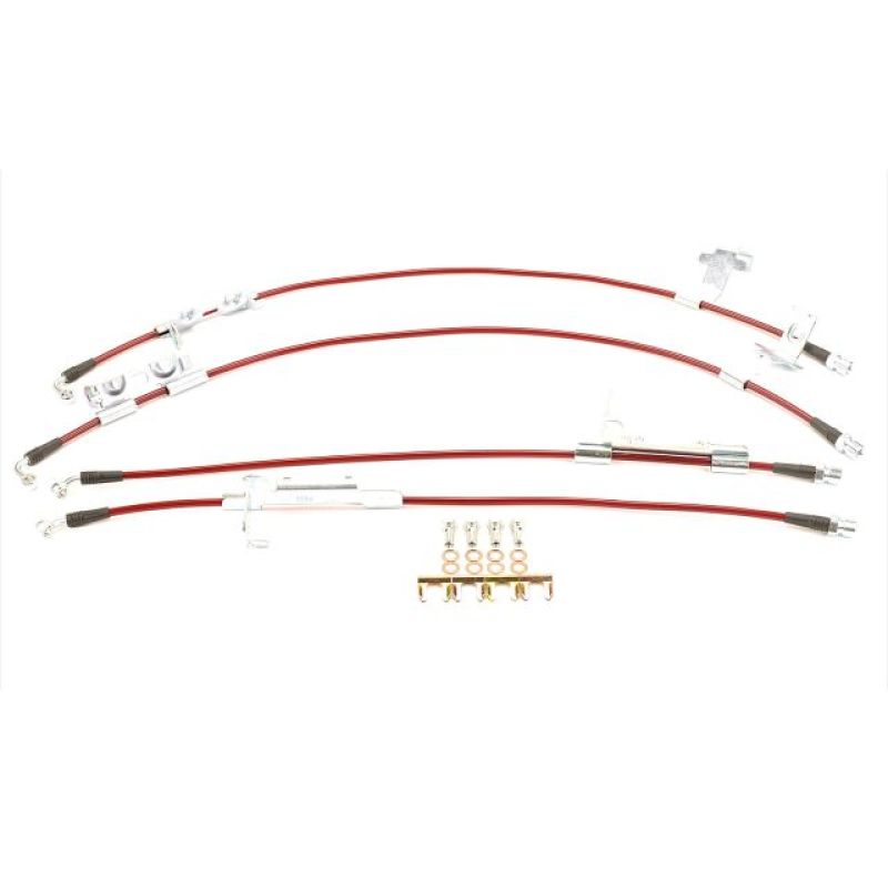 Power Stop 2018 Jeep Wrangler Front & Rear SS Braided Brake Hose Kit BH00142