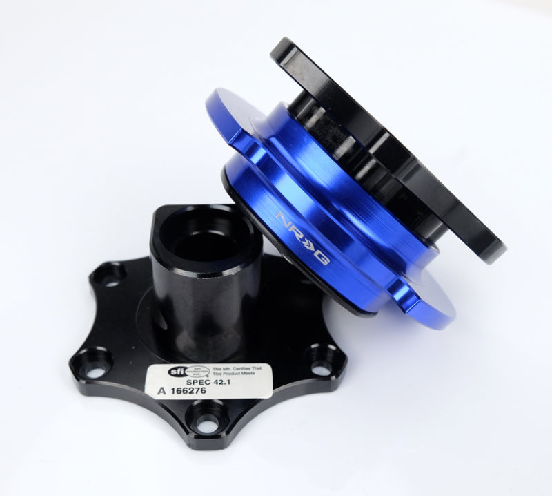 NRG Race Short Hub Datsun - Black Body Blue Ring SRK-R200BK-BL