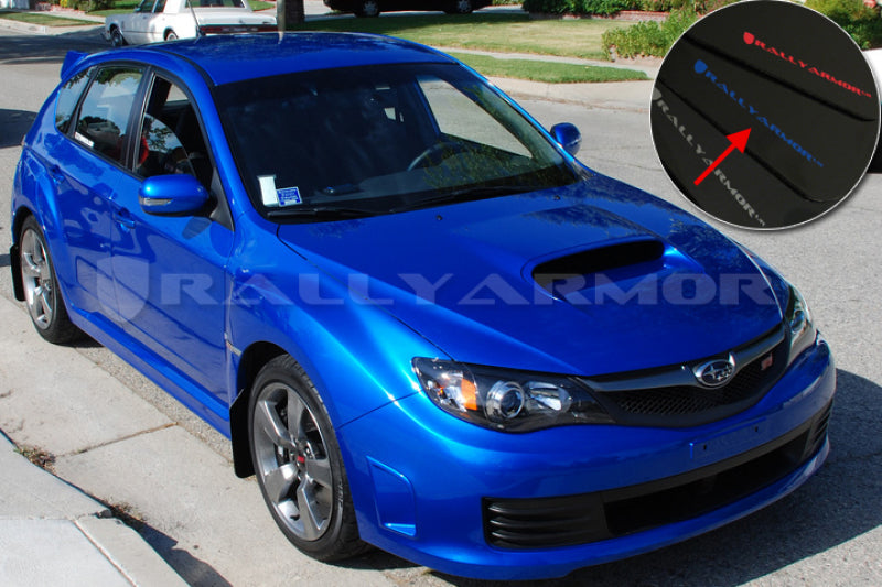 Rally Armor V2 08-11 STI (hatch only) / 11 WRX (hatch only) UR Black Mud Flap w/ Blue Logo MF15-UR-BLK/BL