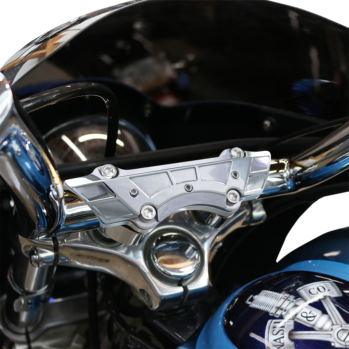 PAUL YAFFE BAGGER NATION Riser Clamp - Weld Wing - Chrome PYO:SRC-WW-C