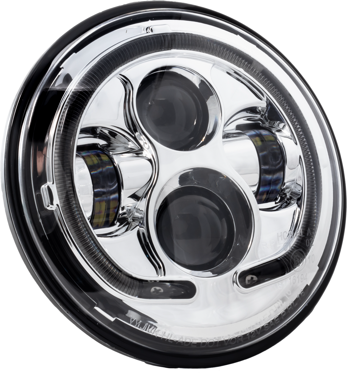 LETRIC LIGHTING CO7" Led Headlight Chrome Halo IndianLLC-ILHP-7C