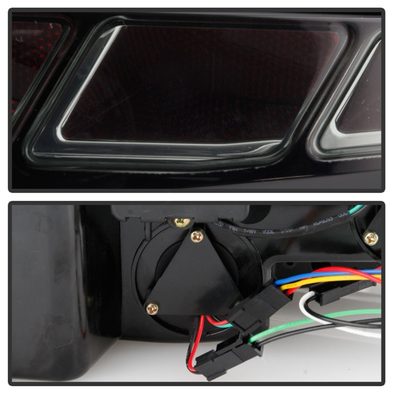 Spyder 10-12 Ford Mustang Light Bar Seq Turn Signal LED Tail Lights - Smoke ALT-YD-FM10-LED-SM 5085115