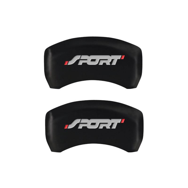 MGP 4 Caliper Covers Engraved Front & Rear No bolts/Sport Red finish silver ch 10229SSP1RD