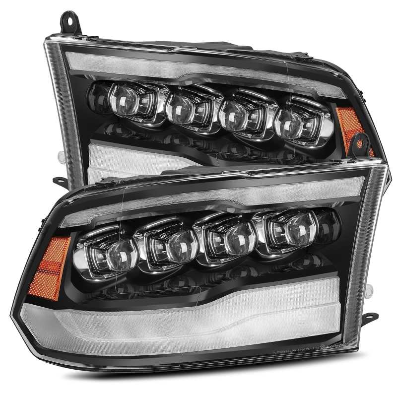 AlphaRex 09-18 Dodge Ram 1500HD NOVA LED Projector Headlights Plank Style Design Gloss Black w/DRL 880590