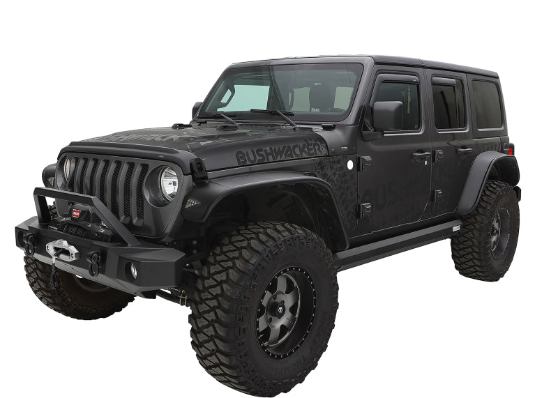 Bushwacker 2018+ Jeep Wrangler (JL) Unlimited Flat Style Flares 4pc - Black 10923-07