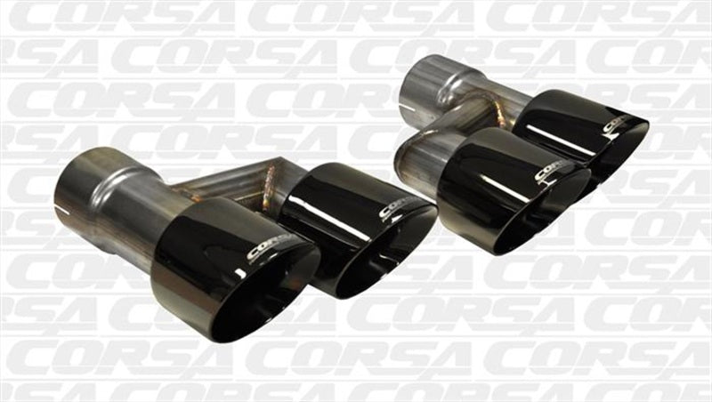 Corsa 15-16 Ford Mustang GT 5.0 Black Quad Tips Kit 14333BLK