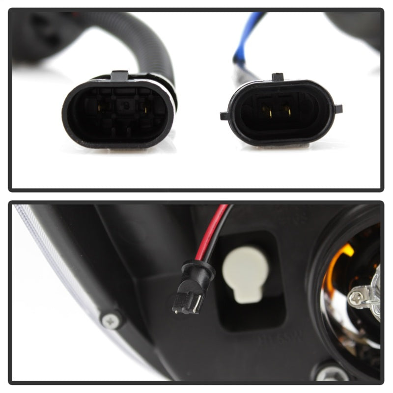 Spyder 08-13 Toyota Sequoia Projector Headlights - Light Bar DRL - Black PRO-YD-TTU07V2-LB-BK 5085344