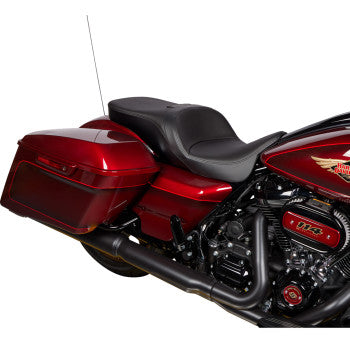 DRAG SPECIALTIES Asiento Freedom - Cuero solar - Negro - Liso - FLH '09-'23 0801-1485