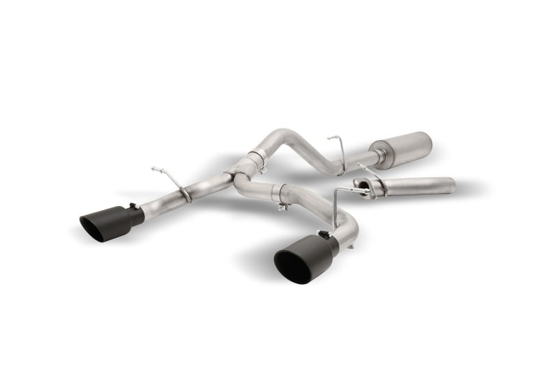 Gibson 2021+ Ford Bronco 4-DR 2.7L 4WD 2.5in Black Elite Cat-Back Dual Split Exhaust - Stainless 69551B