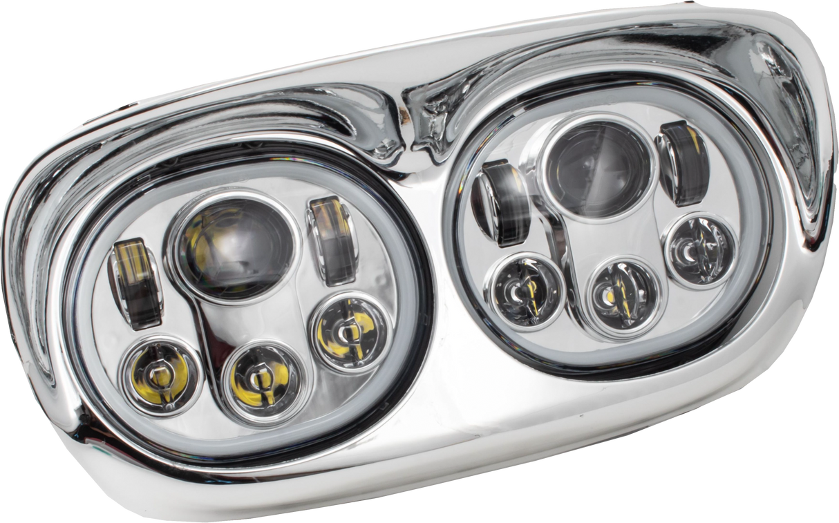 LETRIC LIGHTING COLed Headlight Chr/Chr Halo Fltr `98-13LLC-LRHP-HCC