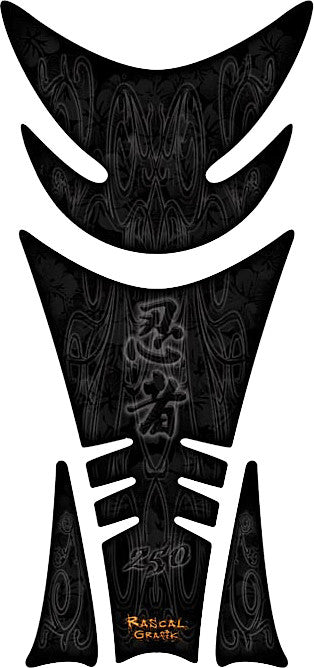 RASCAL GRAFIK Tank Pad Kaw Ninja 250r '07/09 Blk/Grey RA36542