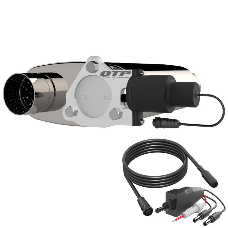 QTP 3in Weld-On 304SS Reverse Screamer Muffler w/Bolt-On QTEC Electric Cutout 13301C