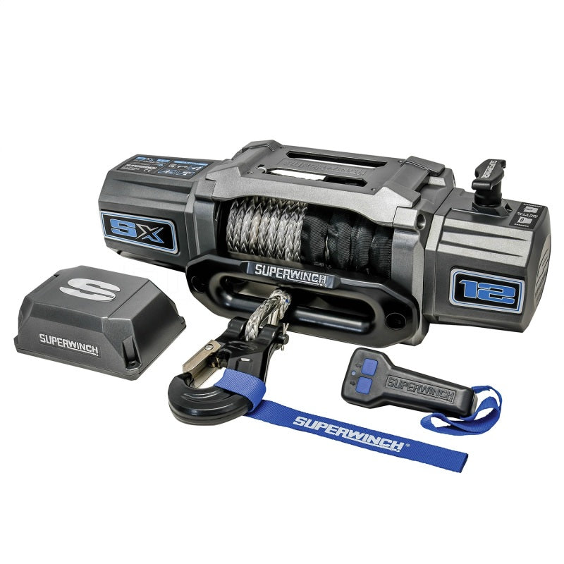 Superwinch 12000 LBS 12V DC 3/8in x 80ft Synthetic Rope SX 12000SR Winch - Graphite 1712201
