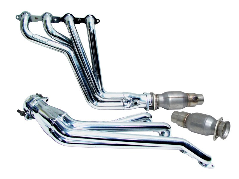 BBK 10-15 Camaro LS3 L99 Long Tube Exhaust Headers With Converters - 1-3/4 Chrome 4021